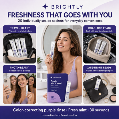 Brightly Purple Mouthwash Sachets