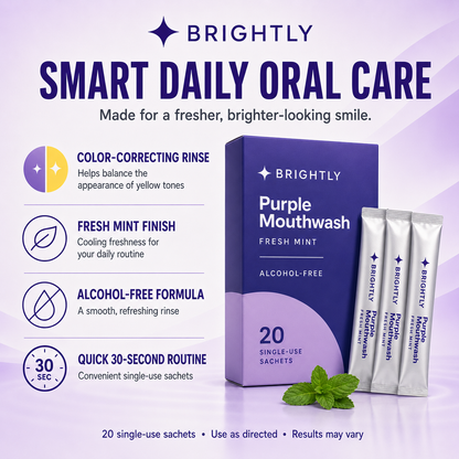 Brightly Purple Mouthwash Sachets