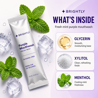 Brightly Purple Mouthwash Sachets